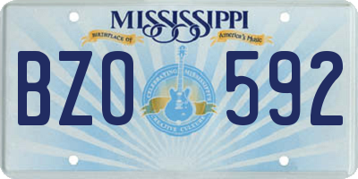 MS license plate BZO592
