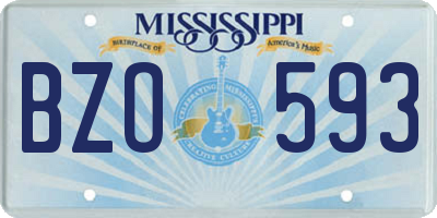 MS license plate BZO593