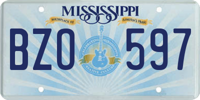 MS license plate BZO597