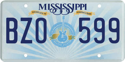 MS license plate BZO599