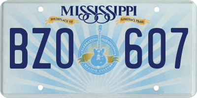 MS license plate BZO607