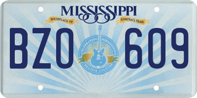 MS license plate BZO609