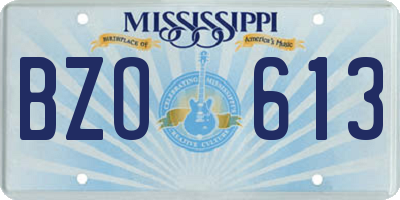 MS license plate BZO613
