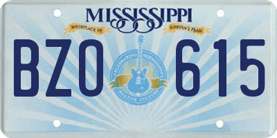 MS license plate BZO615