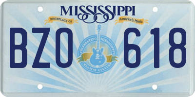 MS license plate BZO618