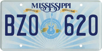 MS license plate BZO620