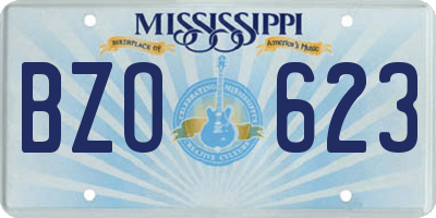 MS license plate BZO623
