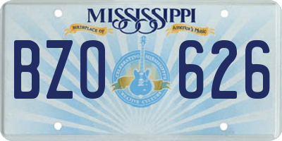 MS license plate BZO626