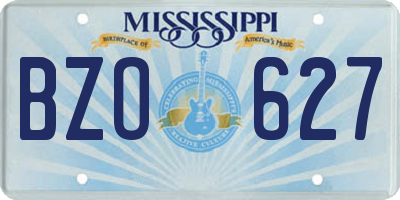 MS license plate BZO627