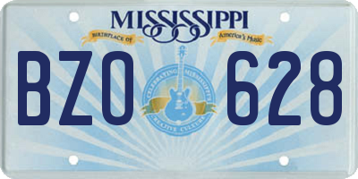 MS license plate BZO628