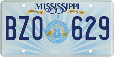MS license plate BZO629