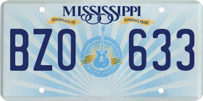 MS license plate BZO633
