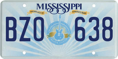MS license plate BZO638