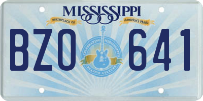 MS license plate BZO641