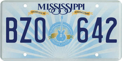 MS license plate BZO642