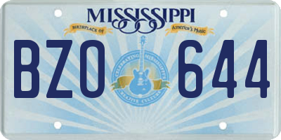 MS license plate BZO644