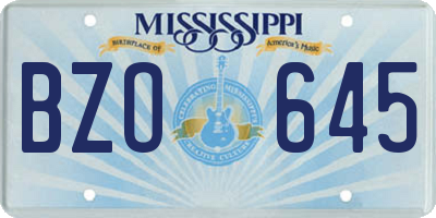 MS license plate BZO645