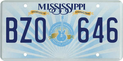 MS license plate BZO646