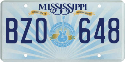 MS license plate BZO648