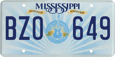 MS license plate BZO649