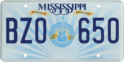 MS license plate BZO650
