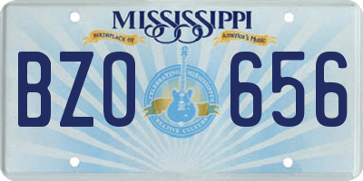 MS license plate BZO656