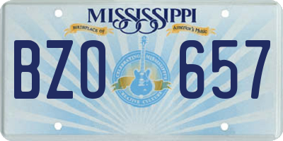 MS license plate BZO657