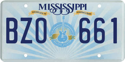 MS license plate BZO661