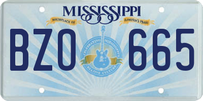 MS license plate BZO665