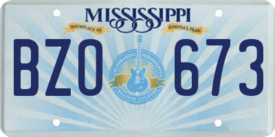 MS license plate BZO673