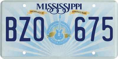 MS license plate BZO675