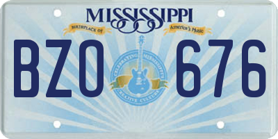 MS license plate BZO676