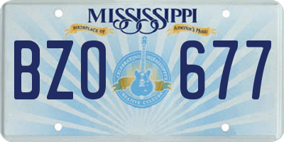 MS license plate BZO677