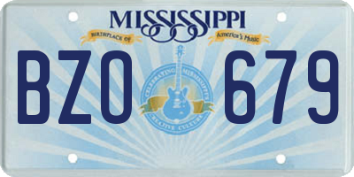 MS license plate BZO679