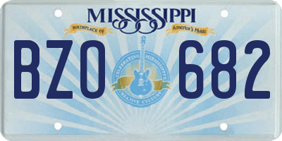 MS license plate BZO682