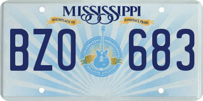 MS license plate BZO683