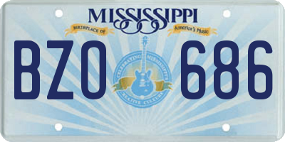 MS license plate BZO686