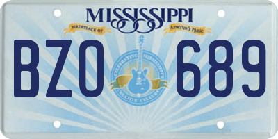 MS license plate BZO689