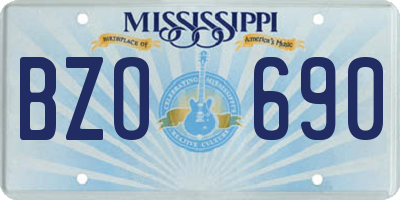 MS license plate BZO690