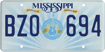 MS license plate BZO694