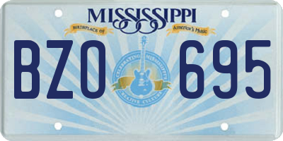 MS license plate BZO695
