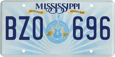 MS license plate BZO696