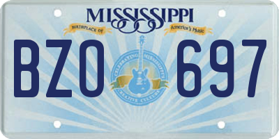 MS license plate BZO697