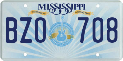 MS license plate BZO708