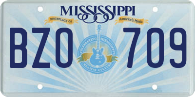 MS license plate BZO709