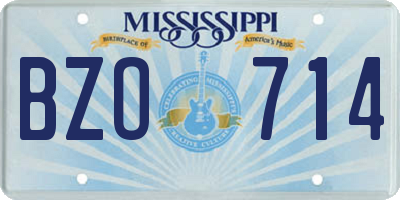MS license plate BZO714