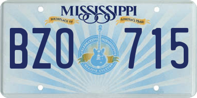 MS license plate BZO715