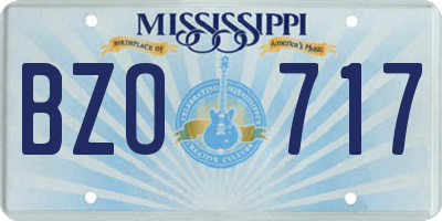MS license plate BZO717