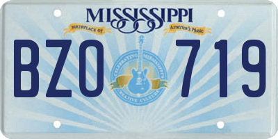 MS license plate BZO719