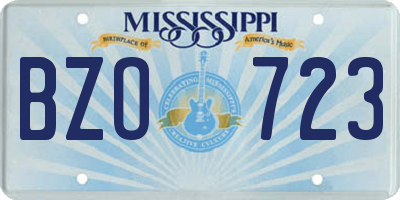 MS license plate BZO723